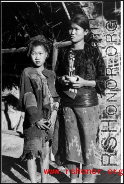 Two local ladies in Burma or SW China during WWII.