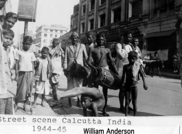 Street scene, Calcutta, India, 1944-45.  Photo from William Anderson.