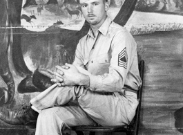 Elmer Bukey was a member of the 396th Air Service Squadron, 12th Air Service Group, in the CBI during WWII, and spent much time in southwestern China, including very nervous and difficult days during the retreat in front of the Japanese Ichigo campaign during summer and fall of 1944.  Above is a photo of Elmer Bukey taken in Calcutta, India, in early 1944.