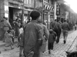 Street scene in a town in SW China during WWII.