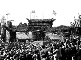 At Kunming. Crowds gather to greet the first convoy to reach China via the Burma Road, on February 4, 1945, during WWII.