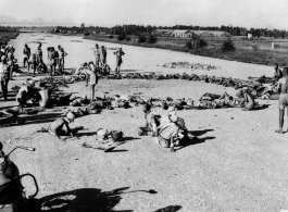 Aftermath of a bomb accidently exploding during a demonstration during WWII. In Liuzhou.