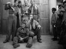 Scenes around Kunming city, Yunnan province, China, during WWII: GIs drinking about town.