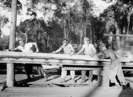 Operations of a lumber mill of the 797th Engineer Forestry Company in Burma.  During WWII.