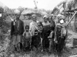 Local people in Burma near the 797th Engineer Forestry Company--Men, women, Children, in Burma.  During WWII.