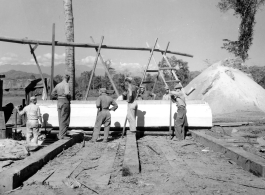 Operations of a lumber mill of the 797th Engineer Forestry Company in Burma.  During WWII.