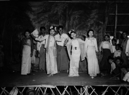 Performers at an activity in Burma.  In Burma near the 797th Engineer Forestry Company.  During WWII.