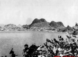 Looking towards Horse-Saddle Mountain (马鞍山) and the town area of Liuzhou city, Guangxi province, during WWII.