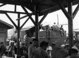 The Liuzhou south train station during the evacuation in the face of the Japanese advance in the fall of 1944.