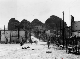 Allied destruction at Guilin before the Japanese advance in the fall of 1944.    From the collection of Hal Geer.