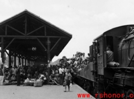 Chinese refugees at the train station in Liuzhou during WWII, in the fall of 1944, as the Japanese advanced during the Ichigo campaign.