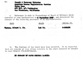 Individual Deceased Personnel File (IDPF) for Albert L. Haynes, MIA, China.