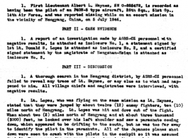 Individual Deceased Personnel File (IDPF) for Albert L. Haynes, MIA, China.