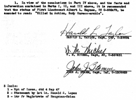 Individual Deceased Personnel File (IDPF) for Albert L. Haynes, MIA, China.