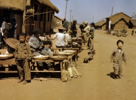 A foot stall near a rural village near the American base at Yangkai, Yunnan province, in the CBI.  (Image from the collection of Eugene Wozniak)