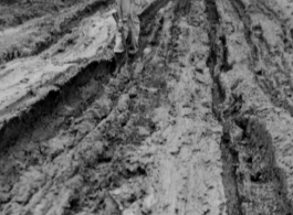 246-5G 10AF 20Aug45 Deep mud at Liuchow [Liuzhou], China. 10th Air Force.