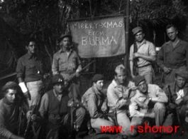 GIs in Burma in "Merry Christmas From Burma" posed photo from WWII.