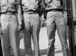 Three GIs pose in the CBI during WWII.