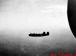 B-24 in flight during WWII in the CBI.  Photo provided by Emery and Beth Vrana.