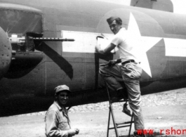 A B-25 gets work, most likely at Yangkai. From the collection of Frank Bates.