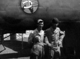 Elmer, Pete, Rex in B-25 of Ringer Squadron at Yangkai, 1944.