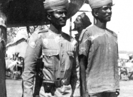 Indian soldiers guard B-25 bomber. Probably India, 1942 or 1943.  From the collection of Frank Bates.