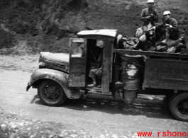 A charcoal (or even wood-fired) cargo truck. Luliang air base area.