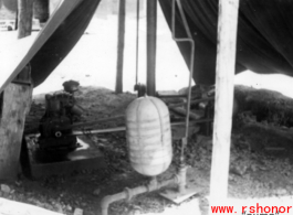 A jerry-rigged "pump" at an American base in China during WWII.