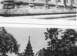 Ornate temple.  Scenes in India witnessed by American GIs during WWII. For many Americans of that era, with their limited experience traveling, the everyday sights and sounds overseas were new, intriguing, and photo worthy.