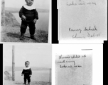 Child standing at Camp Schiel, China, February 1945, with Yangzonghai lake (阳宗海) lake behind.