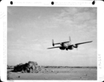 A B-25 of the CACW on a practice "skip bombing" run in India.