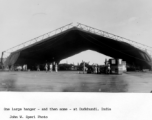 Large aircraft hanger at the base at Dudkhundi, India, during WWII.  Photo from John W. Sperl.