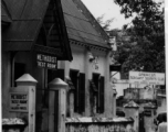 Method "Rest Room" in front, and the "American Merchant Seamen's Club" in back, in the CBI during WWII.