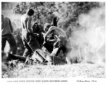 Mars Task Force mortar crew blasts Japanese near Lashio during WWII.  US Army Photo.