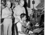 The original CBI Roundup linotype being used to set type for the next issue in Calcutta in 1944. Sgt. Mike Valenti and Charlie Clark resist the urge to kibitz.