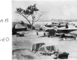 P-38s parked at Akyab during WWII.  Photo from Jim Fineo.