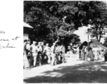 GIs loading the trucks to go home at Kanchrapara, India.  In the CBI during WWII.