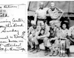Sunday morning R & R for Field Artillery Training Center, Hostel #9 at Kunming. 1944. Major Samuel W. David on right, Chinese nurse in the middle was attached to Center for Chinese troops.  Photo from Samuel W. David. 