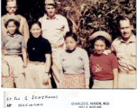 Lt. Col. G. Seagrave with four Burmese nurses, and Lt. Kleinman, and Col. McNalley.  Photo from by Lt. Col. Charles E. Mason.