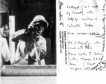 Self-portrait of Wesley Furste as he made it with a mirror in Calcutta, India, in September, 1945.  Photo from Wesley L. Furste.