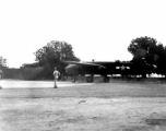 #41-30387, an American B-25B bomber, taxis onto the 'engine run up area'  at Yangkai, Yunnan province, in the CBI.  (Image from the collection of Eugene Wozniak)