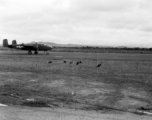 An American B-25 bomber at Yangkai, Yunnan province, in the CBI.