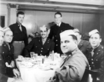 American officers in the CBI have an elegant meal. During WWII.