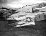 Wrecked American aircraft in the boneyard at the American airbase (including a P-38)--many of these were used as salvage for spare and repair parts for planes that were still flying.