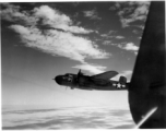 Nicknamed "Joyce Marie", Johnny Burns' B-25 H (441) flying from Yangkai, 1944.