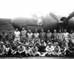 All of the 491st Bomb Squadron maintenance personnel at Yangkai AB, China, in early 1944, shortly after they had transferred from Chakulia, India. Frank bates notes.. McArdle hadn't gone home. Rear, 5th from left 'Frank Bates'.