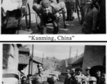 GIs goof with rickshaws in Kunming city, Yunnan province, China, during WWII.