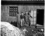 Four American GIs pose at "Chang-yi" air base, in Yunna, China, during WWII.