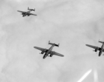 B-25s of the Ringer Squadron in flight in the CBI during WWII.