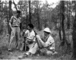 GIs adventuring among pines at Yangkai air base during WWII.